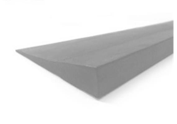 Rampe aus Gummi 10x900x100mm gerade grau (0.7kg)