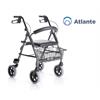 Rollator Atlante silber mit Rückenbügel und Korb